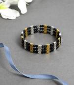 Women black beaded handmade adjustable bracelets for women