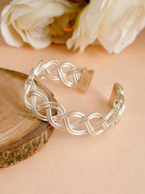 Spiral infinity silver plated bracelet 1