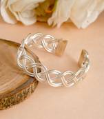 Spiral infinity silver plated bracelet