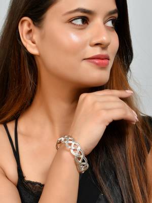 Spiral infinity silver plated bracelet 2
