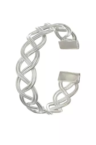 Spiral infinity silver plated bracelet