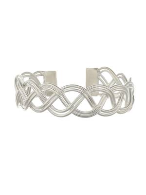 Spiral infinity silver plated bracelet 4