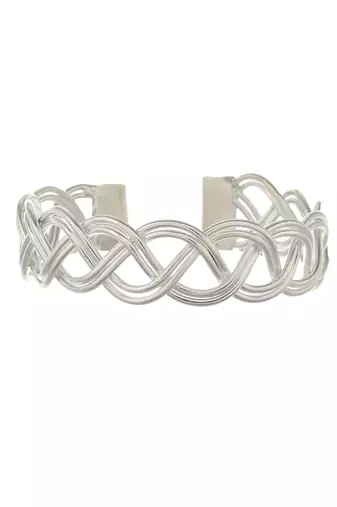 Spiral infinity silver plated bracelet