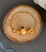 Gold plated pearl flower bracelet