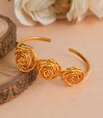 Gold plated trinity rose palm bracelet