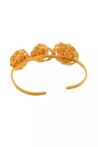 Gold plated trinity rose palm bracelet