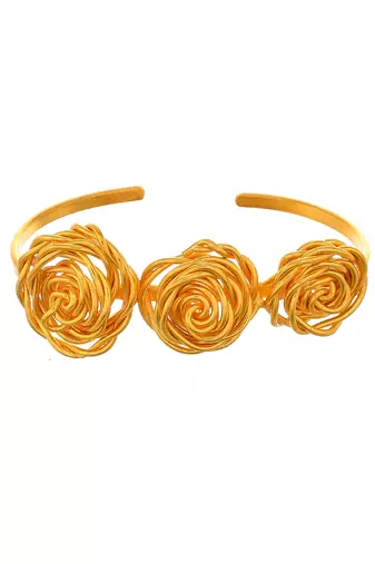 Gold plated trinity rose palm bracelet