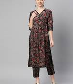 cotton floral paisley print nayra cut kurta with trouser