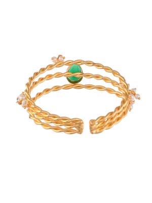 Gold plated pearl triple bracelet 4