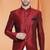 Maroon Art Silk Plain Jodhpuri full sleeve with trouser for men's