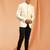 Cream royan embroidered jodhpuri full sleeve with trouser for men's