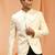 Cream royan embroidered jodhpuri full sleeve with trouser for men's