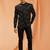 Black royan embroidered jodhpuri full sleeve with trouser for men's