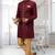 Maroon Jute Cotton Plain Indo western for men's