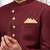 Maroon Jute Cotton Plain Indo western for men's