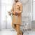 Gold Jute Cotton plain Indo western for men's