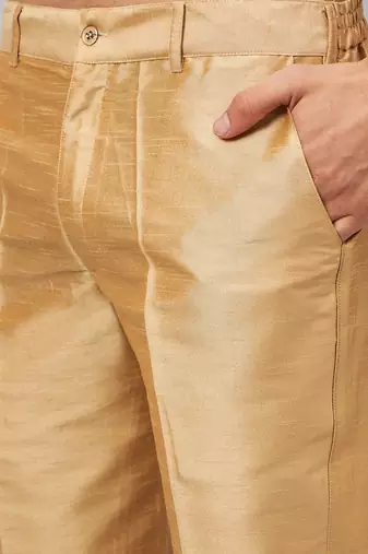 Gold Jute Cotton plain Indo western for men's