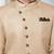 beige Jute Cotton Plain Indo western for men's