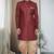 Maroon Jute Cotton Plain Indo western for men's
