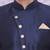 Blue Jute Cotton Plain Indo western for men's