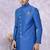 Blue Jute Cotton Plain Indo western for men's