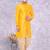 Yellow Art Silk  Plain Indo western for men's