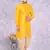Yellow Art Silk  Plain Indo western for men's