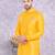 Yellow Art Silk  Plain Indo western for men's