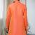 Orange Art Silk  Plain Indo western for men's