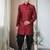 Maroon Art Silk  Plain Indo western for men's