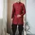Maroon Art Silk  Plain Indo western for men's