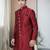 Maroon Art Silk  Plain Indo western for men's