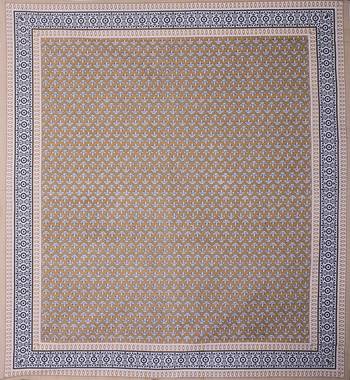 Texstylers gold floral jaipuri print 144 tc double bedsheet with 2 pillow covers 2