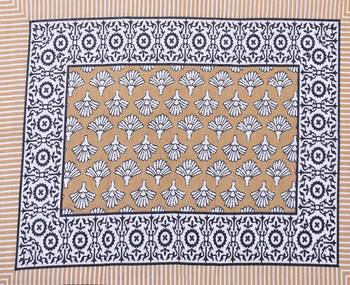 Texstylers gold floral jaipuri print 144 tc double bedsheet with 2 pillow covers 3