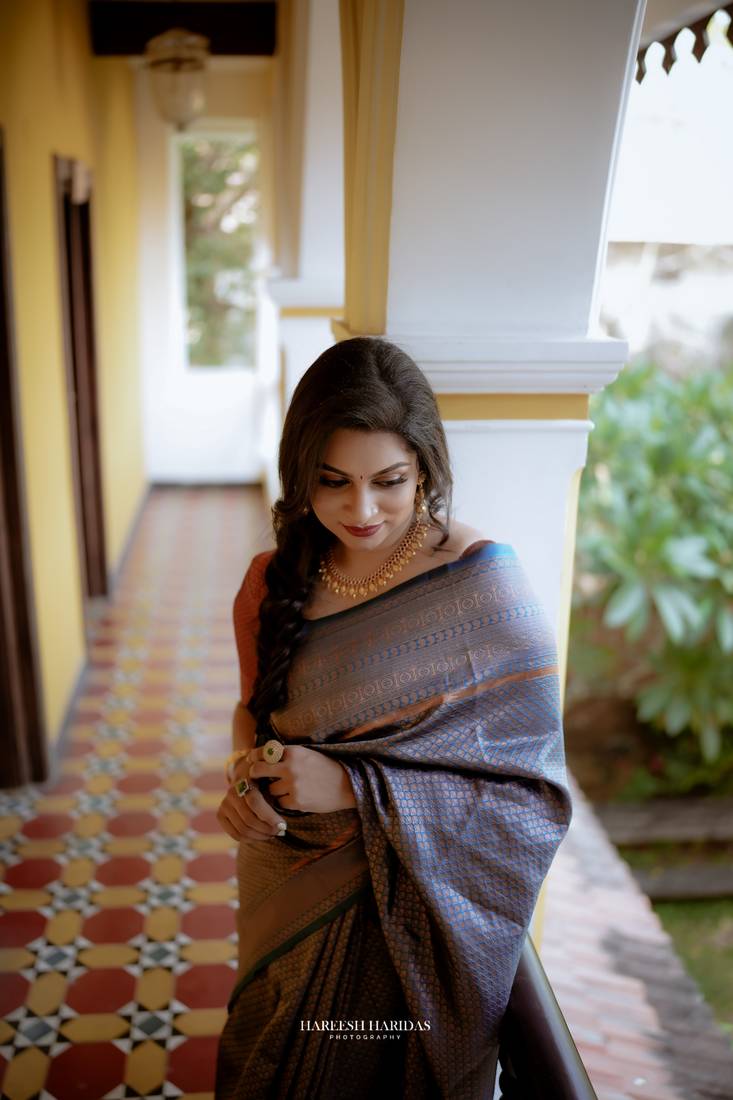 Blue Classic Designer Soft Silk  Zari Work Traditional Wear Saree