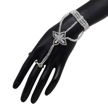 White color rhinestone hathphool 1