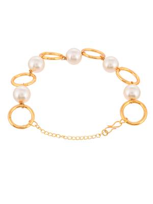 Gold plated pearl chain bracelet 3