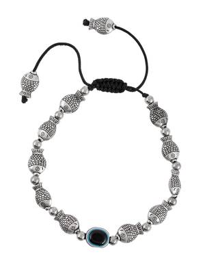 Silver plated oxidised evil eye bracelet 3