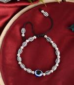 Silver plated evil eye bracelet