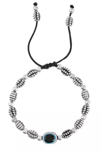Silver plated evil eye bracelet