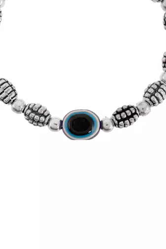 Silver plated evil eye bracelet
