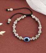 Oxidissed silver plated beads bracelet