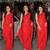 Kareena Kapoor' s Red Faux Chiffon Saree Bollywood Replica