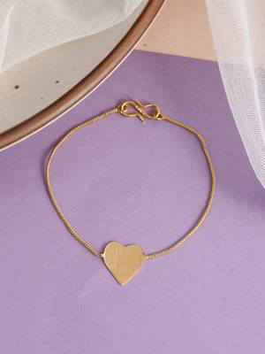 Gold plated heart charm western bracelet 1
