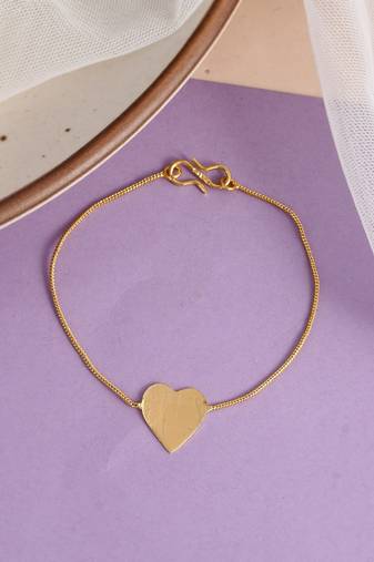 Gold plated heart charm western bracelet