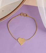 Gold plated heart charm western bracelet