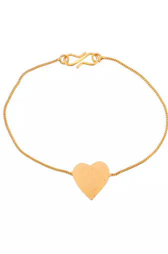 Gold plated heart charm western bracelet
