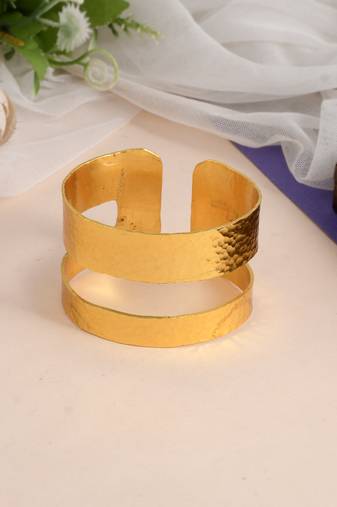 Gold plated  handcrafted hancuff bracelet