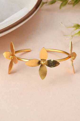 Gold plated floral handcrafted western bracelet