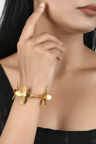 Gold plated floral handcrafted western bracelet